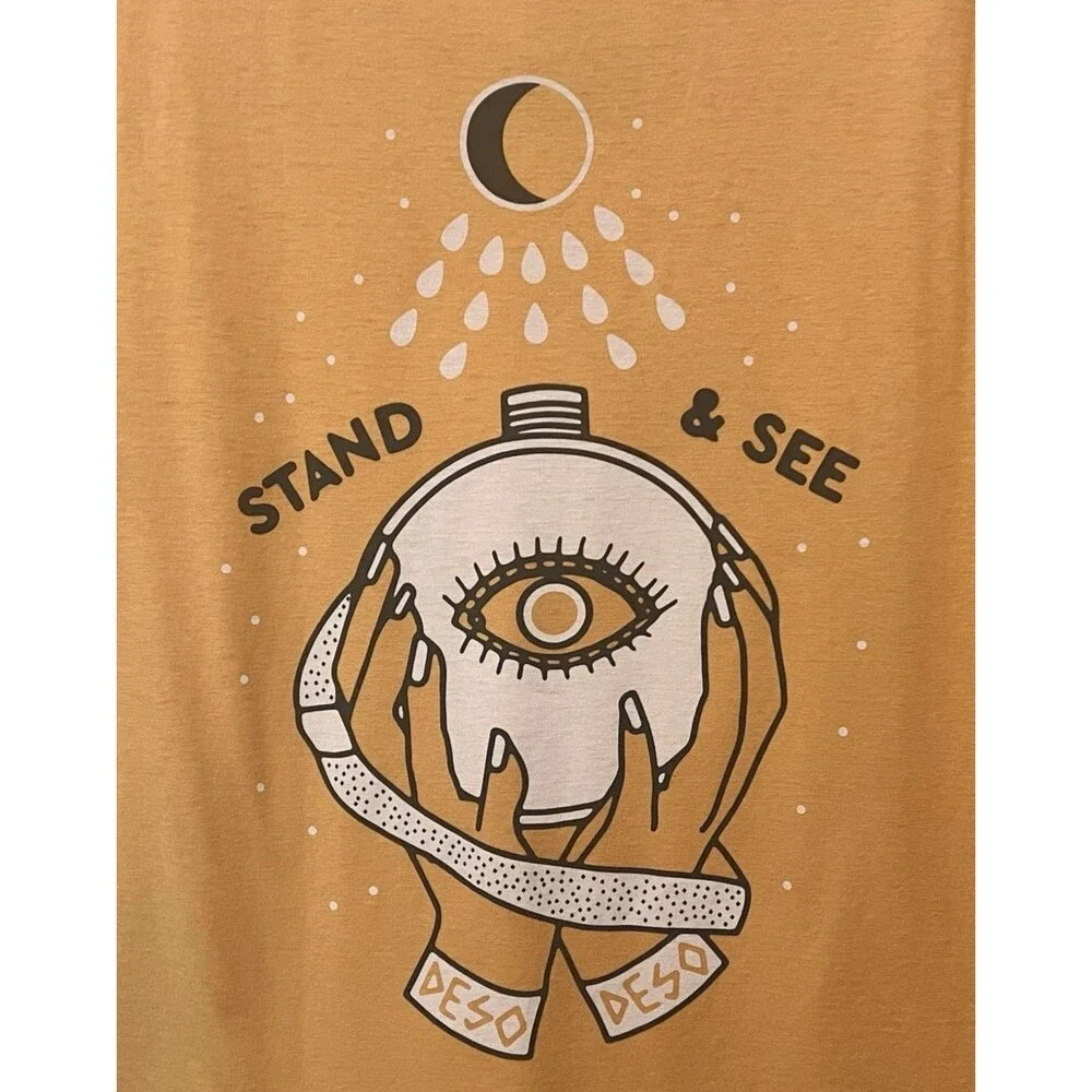 JUNGMAVEN x DESO SUPPLY Mustard Yellow Graphic Tee Shirt Organic Cotton/Hemp MED - Picture 4 of 7